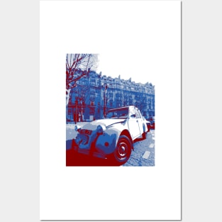 Citroen 2Cv: red, white and blue Posters and Art